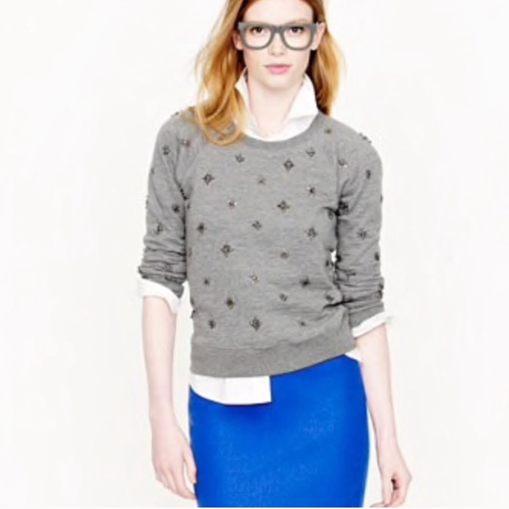 J. Crew jeweled Sweatshirt athleasure